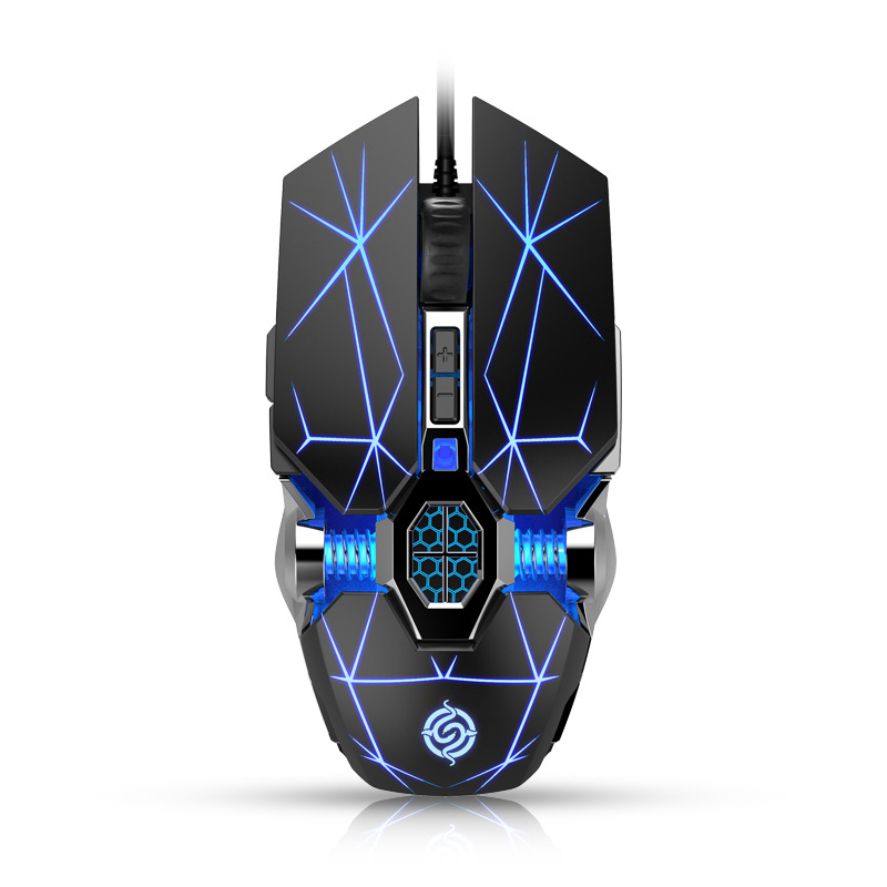 Q7 világító vezetékes optikai gamer egér USB, 1200 DPI, 7 gomb, állítható felbontás, érintő görgő
