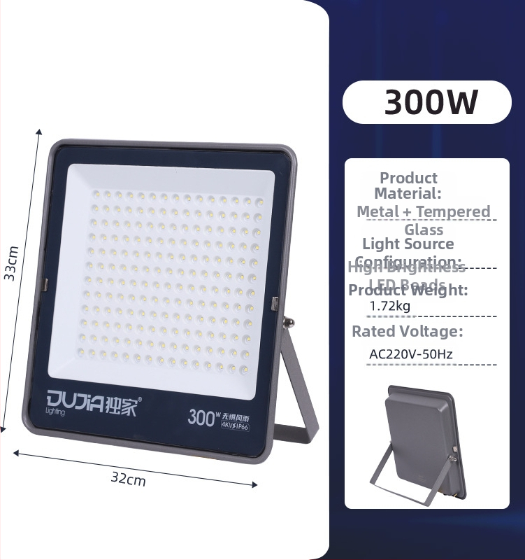 LED kültéri reflektor IP66 vízálló, 100W, alumínium ház, fehér fény, udvarra, műhelybe és gyárba