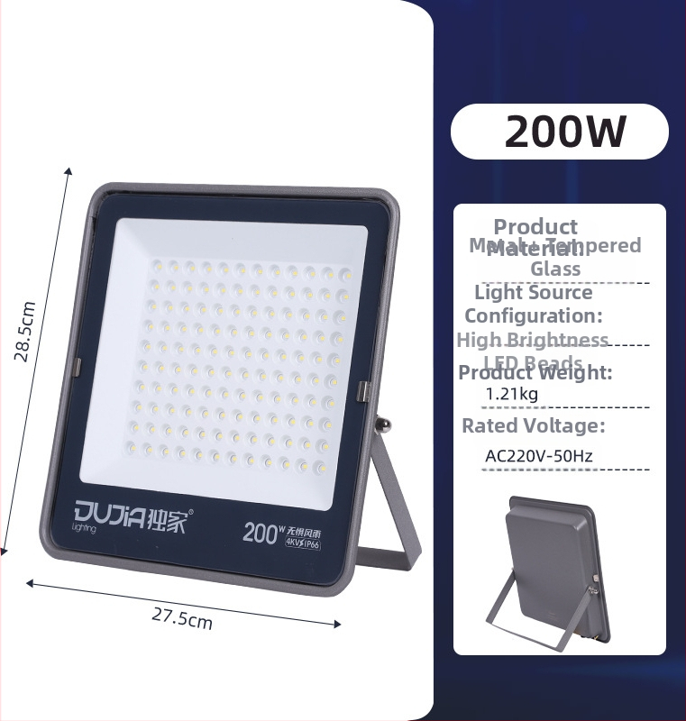 LED kültéri reflektor IP66 vízálló, 100W, alumínium ház, fehér fény, udvarra, műhelybe és gyárba