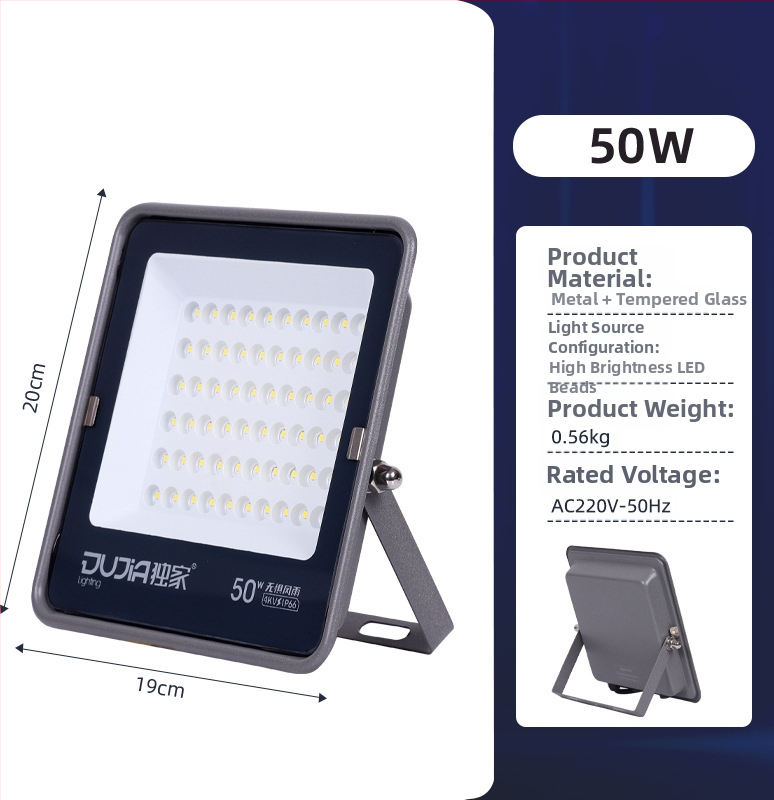 LED kültéri reflektor IP66 vízálló, 100W, alumínium ház, fehér fény, udvarra, műhelybe és gyárba