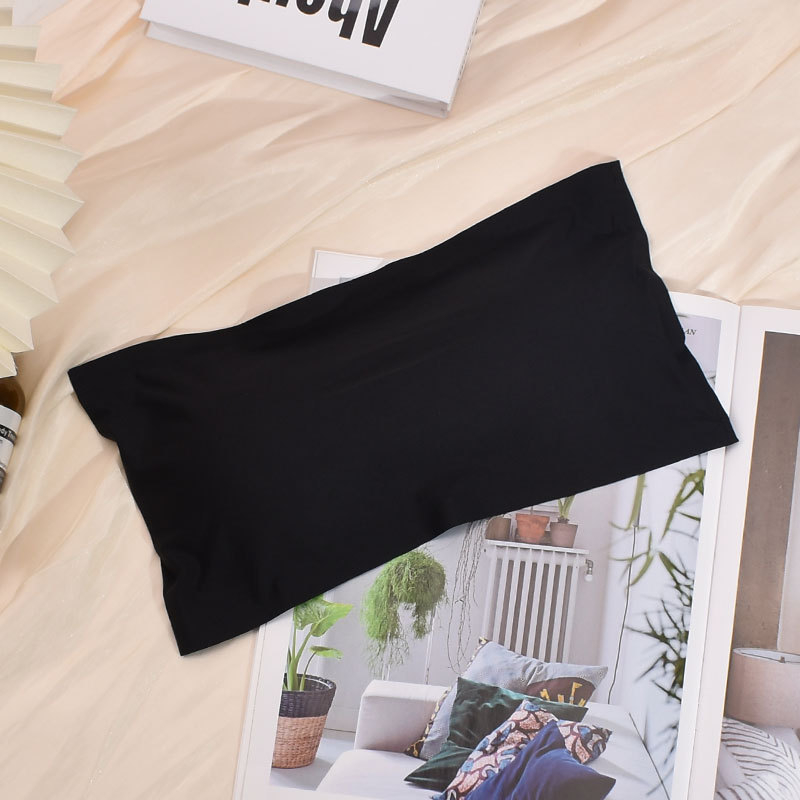 Váll nélküli Ice-Silk wrap-top, légáteresztő, átlátszatlan, csat-zár, sportos hát nélküli dizájn, varrat nélküli