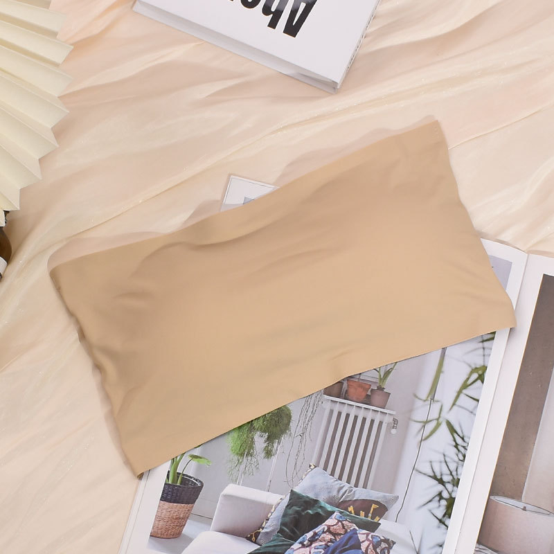 Váll nélküli Ice-Silk wrap-top, légáteresztő, átlátszatlan, csat-zár, sportos hát nélküli dizájn, varrat nélküli