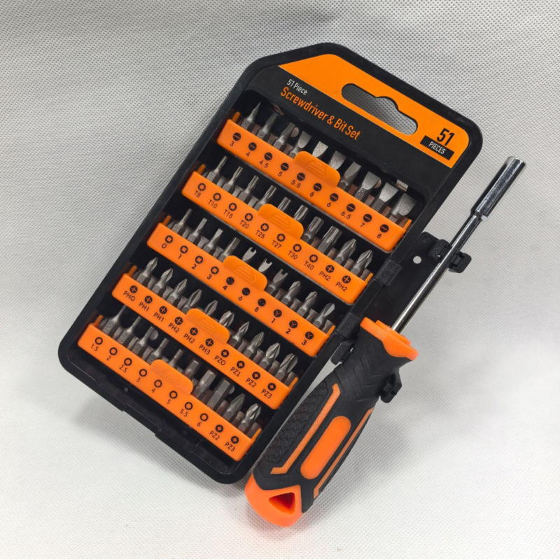 51 az 1-ben rövid bitek készlete karóra- és mobiltelefon javításhoz: Torx, Hex, Phillips és flathead