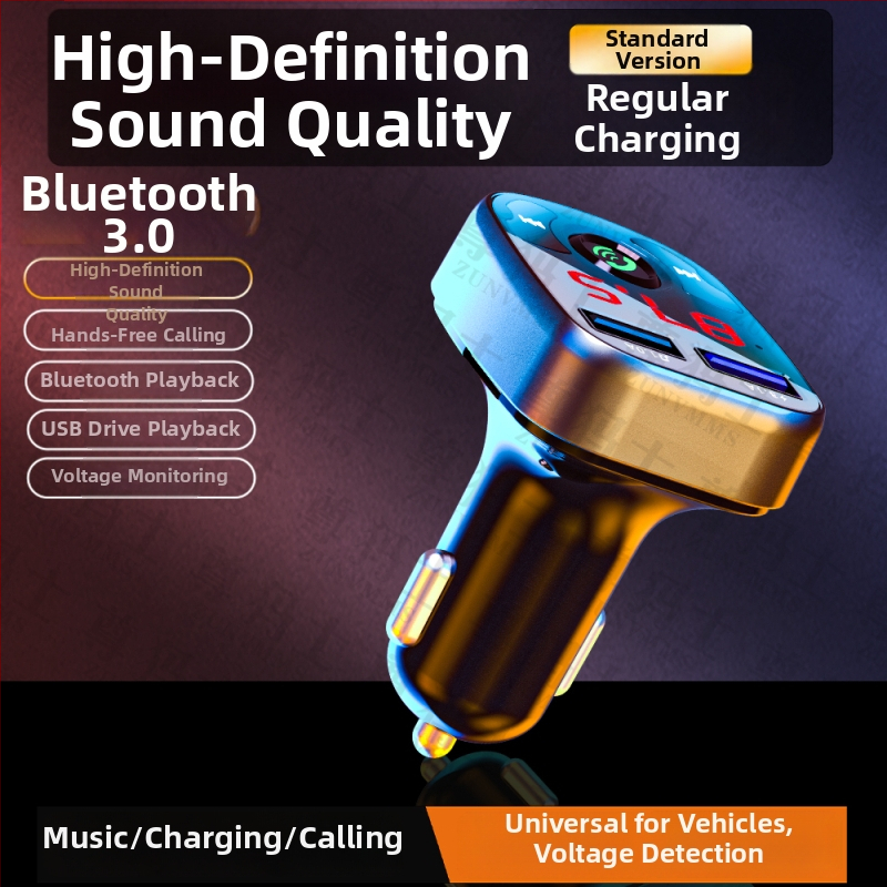 Autós Bluetooth-vevő veszteségmentes hangzással, MP3-lejátszó és gyors töltésű cigarettagyújtó töltő
