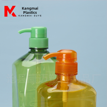 Zöld átlátszó megvastagított mosogatószer-üveg pumpával, 1 L és 750 ml kapacitású