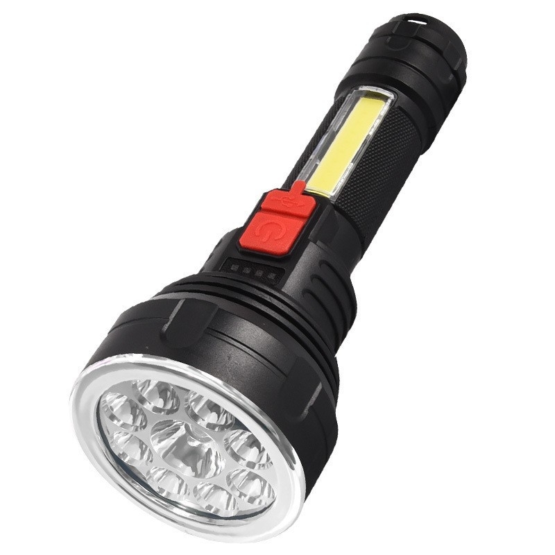 8‑magos LED zseblámpa, ultranagy fényerő, vészhelyzetre, kültéri és otthoni használatra, hordozható, hosszú hatótávolságú, munkalámpa, járőr, újratölthető