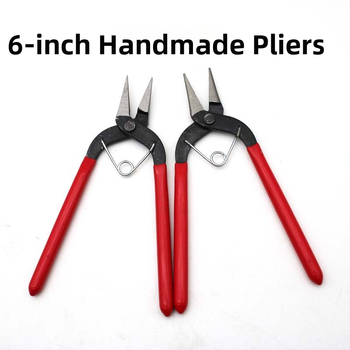 6 hüvelykes DIY ékszerész csipesz készlet: lapos orrú csipeszek, körös orrú csipeszek, gyűrűcsipeszek és hegyes orrú csipeszek