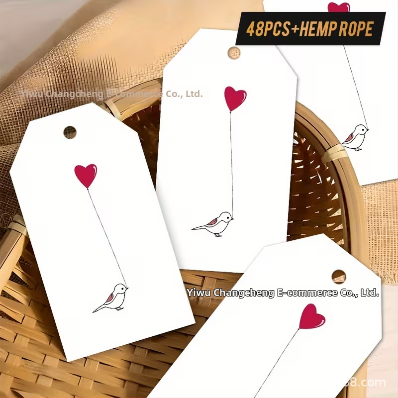 Valentin-nap szív alakú címke és ajándékcímke