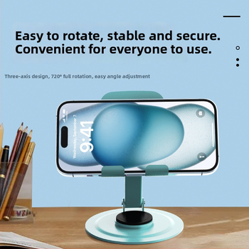 2025 új fémből készült telefon- és tabletatartó, 360°-os forgatás, összecsukható asztali tartó
