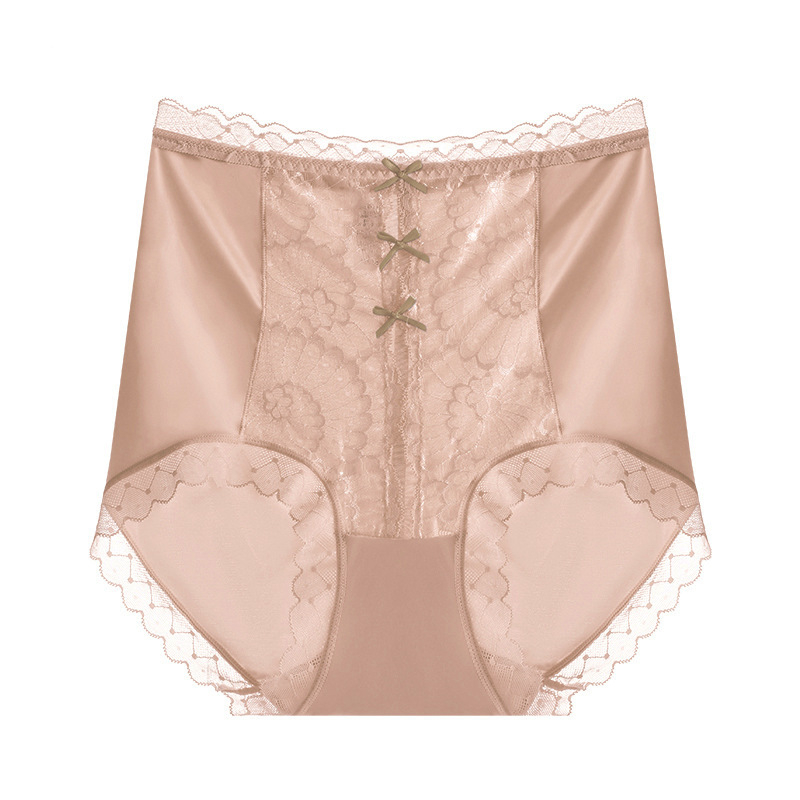 Női magas derekú haskontroll fehérnemű Ice Silk anyagból, Peach-formájú fenékkel, lélegző, gyorsan száradó, pamut bélés