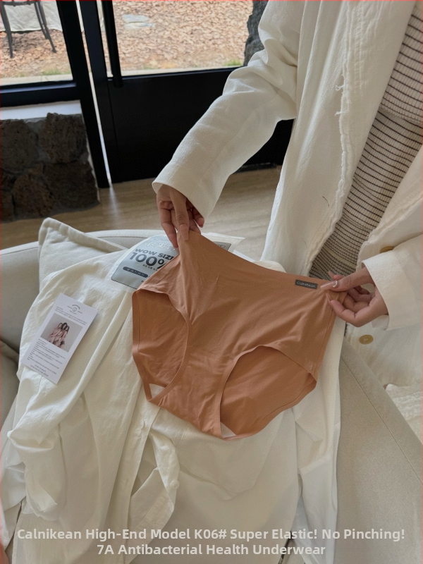 CalniKean K06 Lenjererie intimă fără cusături pentru femei, talie medie, nylon, 7A antibacterian, respirabil, ridicare fesieră