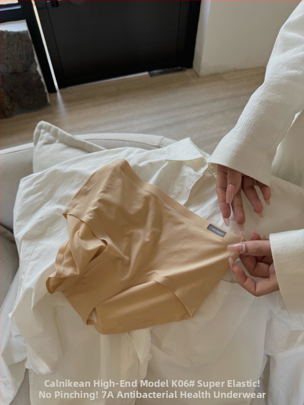CalniKean K06 Lenjererie intimă fără cusături pentru femei, talie medie, nylon, 7A antibacterian, respirabil, ridicare fesieră