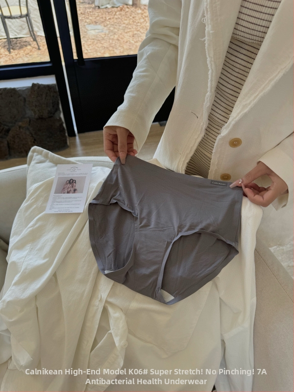 CalniKean K06 Lenjererie intimă fără cusături pentru femei, talie medie, nylon, 7A antibacterian, respirabil, ridicare fesieră