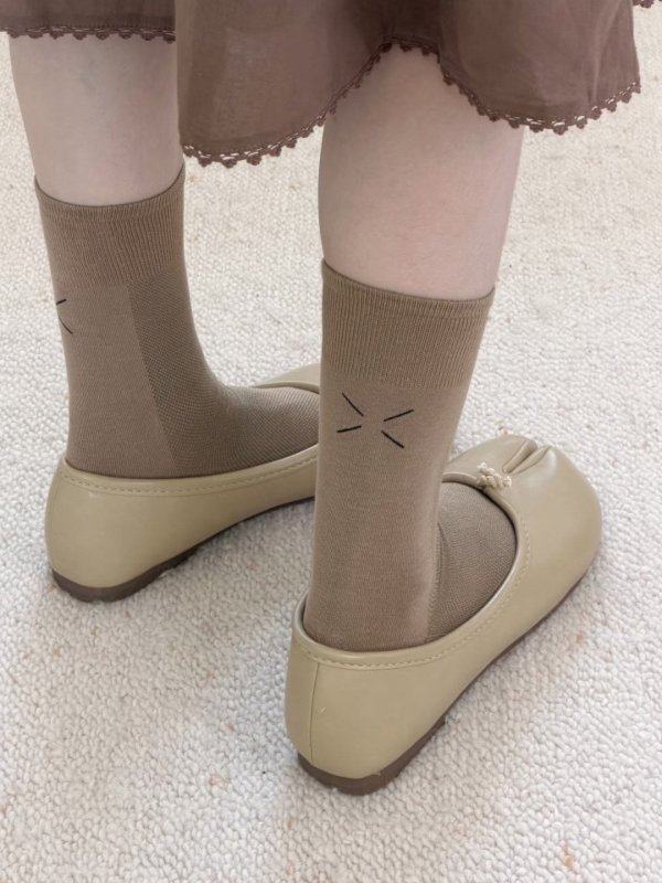 Șosete feminine cu deget separat și plasă respirabilă, până la gambe, stil lejer slouch, design cu două degete