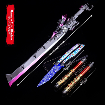 Nunchaku Shenlong metal mare, cuțit de flacură și Cold Front 26 – model decorativ din metal