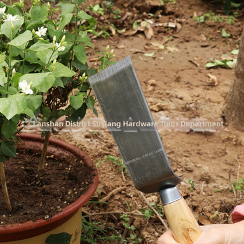 Lopată de grădină cu mâner din lemn, pentru săpat legume sălbatice, usturoi, plivit buruieni și plantarea florilor