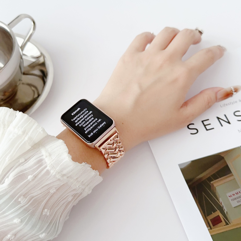Gyémántos fém V-alakú szíj Samsung Galaxy Fit3-hoz Fit3 okos karkötő SE