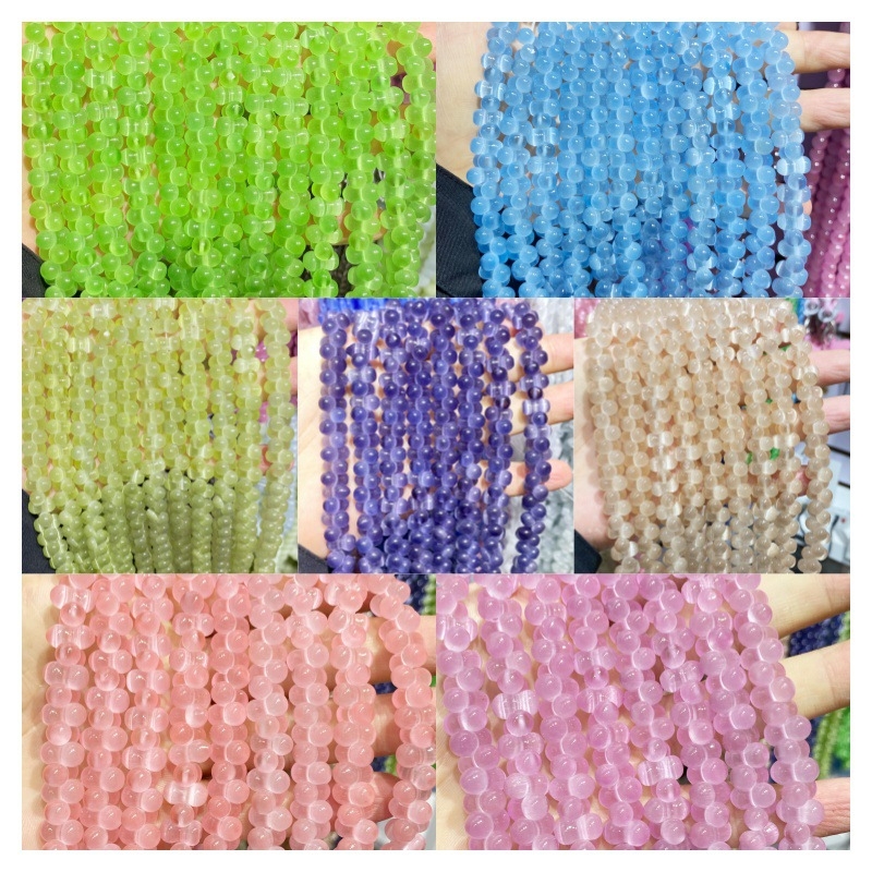 Mărgele ochi de pisică - Mărgele libere în formă de alună și de dovleac pentru bijuterii DIY, accesorii semifabricate