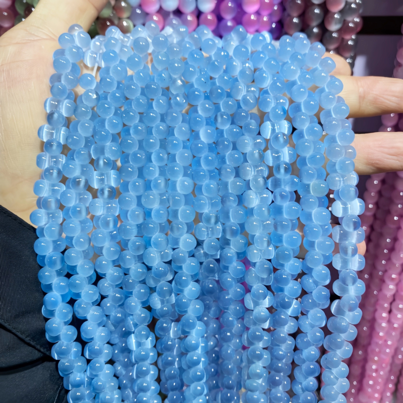 Mărgele ochi de pisică - Mărgele libere în formă de alună și de dovleac pentru bijuterii DIY, accesorii semifabricate