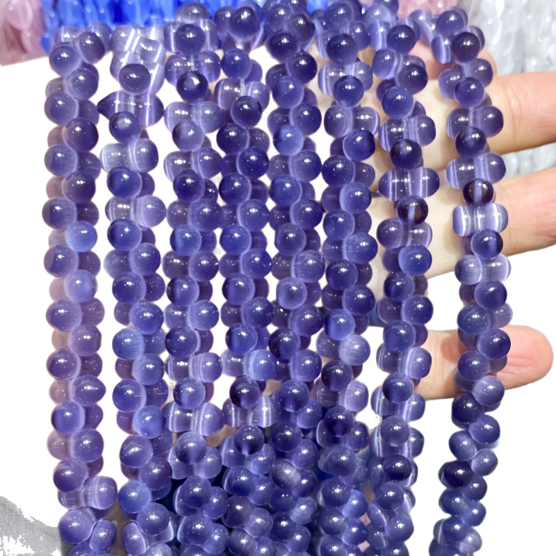 Mărgele ochi de pisică - Mărgele libere în formă de alună și de dovleac pentru bijuterii DIY, accesorii semifabricate