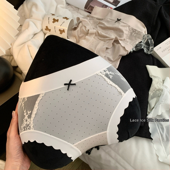 Lux ușor, mătase lucioasă, fără cusături, ice-silk dantelă cu buline, modal, antibacterian, crotch extins, talie medie-înaltă, slipuri pentru femei