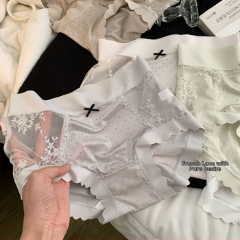 Lux ușor, mătase lucioasă, fără cusături, ice-silk dantelă cu buline, modal, antibacterian, crotch extins, talie medie-înaltă, slipuri pentru femei