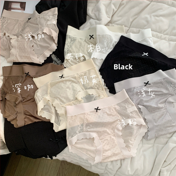 Lux ușor, mătase lucioasă, fără cusături, ice-silk dantelă cu buline, modal, antibacterian, crotch extins, talie medie-înaltă, slipuri pentru femei