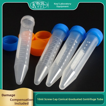 Tuburi de centrifugă cu capace filetate, gradate, 10 mL / 15 mL, cu fund conic, capace portocalii și albastre