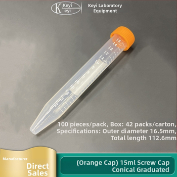 Tuburi de centrifugă cu capace filetate, gradate, 10 mL / 15 mL, cu fund conic, capace portocalii și albastre
