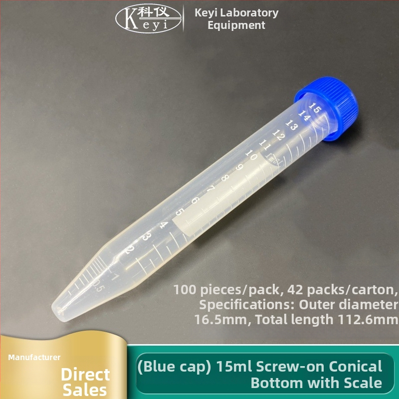 Tuburi de centrifugă cu capace filetate, gradate, 10 mL / 15 mL, cu fund conic, capace portocalii și albastre