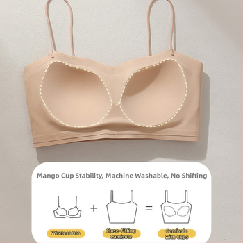 Sutien fără cusături pentru decolteu off-shoulder, bustieră-camisolă cu bretele subțiri pentru rochii