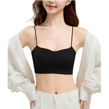 Sutien fără cusături pentru decolteu off-shoulder, bustieră-camisolă cu bretele subțiri pentru rochii