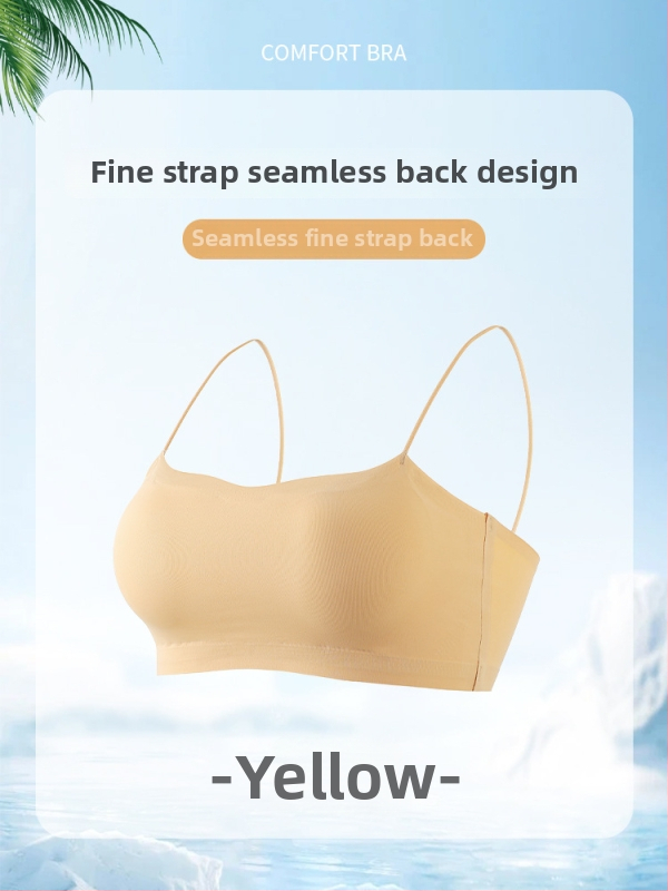Sutien fără cusături pentru decolteu off-shoulder, bustieră-camisolă cu bretele subțiri pentru rochii