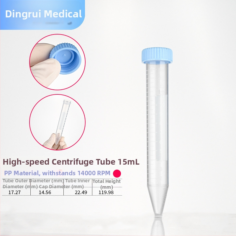 Tuburi de centrifugă de 15 ml și 50 ml cu capac filet, gradate, de înaltă viteză, tuburi EP și sticle pentru semințe