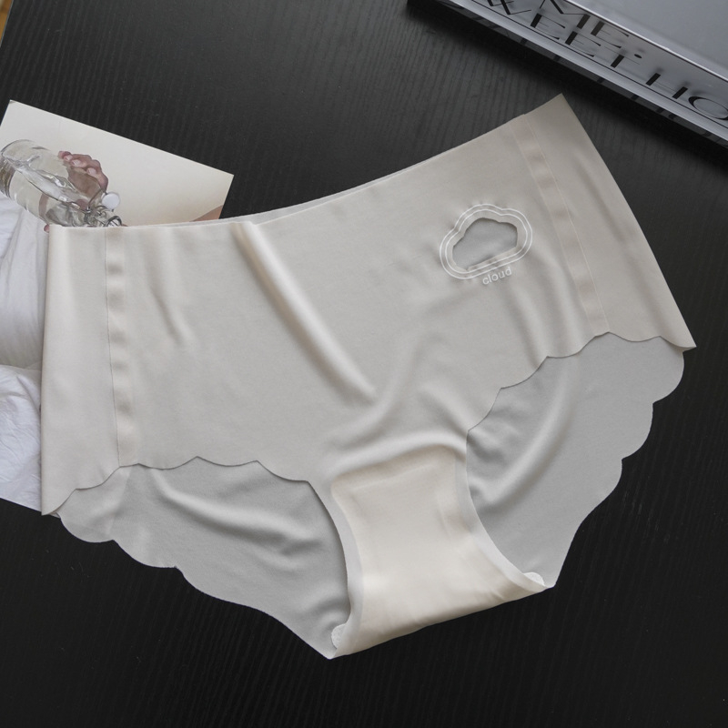 Lenjerie intimă fără cusături pentru femei din ice silk, talie medie, respirabilă, antibacteriană, cu ridicare a șoldurilor, subțire