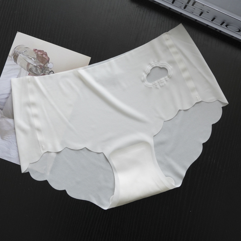 Lenjerie intimă fără cusături pentru femei din ice silk, talie medie, respirabilă, antibacteriană, cu ridicare a șoldurilor, subțire