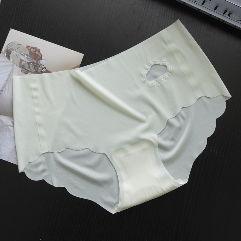 Lenjerie intimă fără cusături pentru femei din ice silk, talie medie, respirabilă, antibacteriană, cu ridicare a șoldurilor, subțire