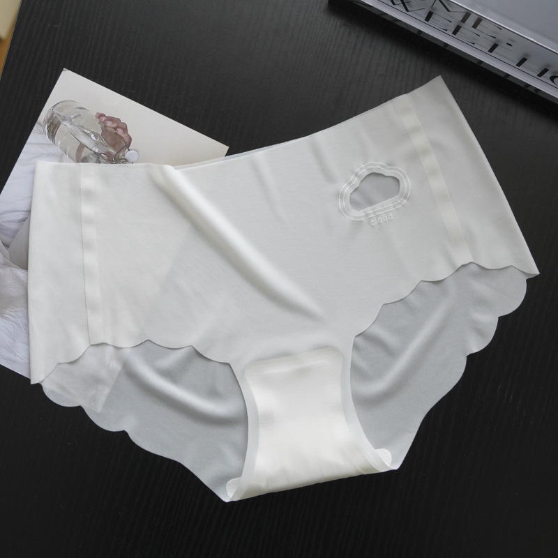 Lenjerie intimă fără cusături pentru femei din ice silk, talie medie, respirabilă, antibacteriană, cu ridicare a șoldurilor, subțire