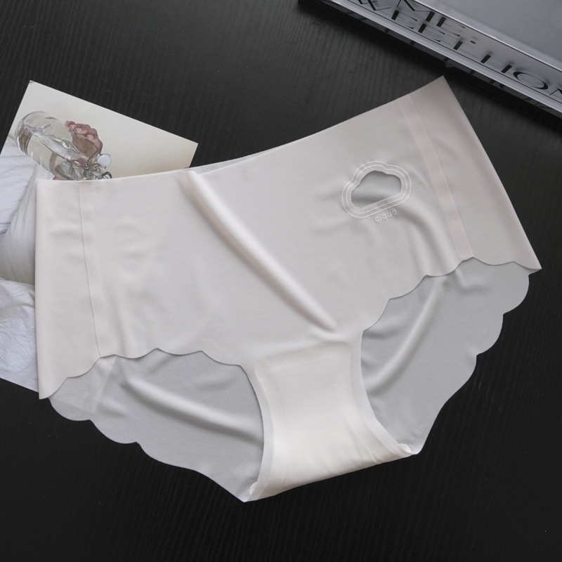 Lenjerie intimă fără cusături pentru femei din ice silk, talie medie, respirabilă, antibacteriană, cu ridicare a șoldurilor, subțire