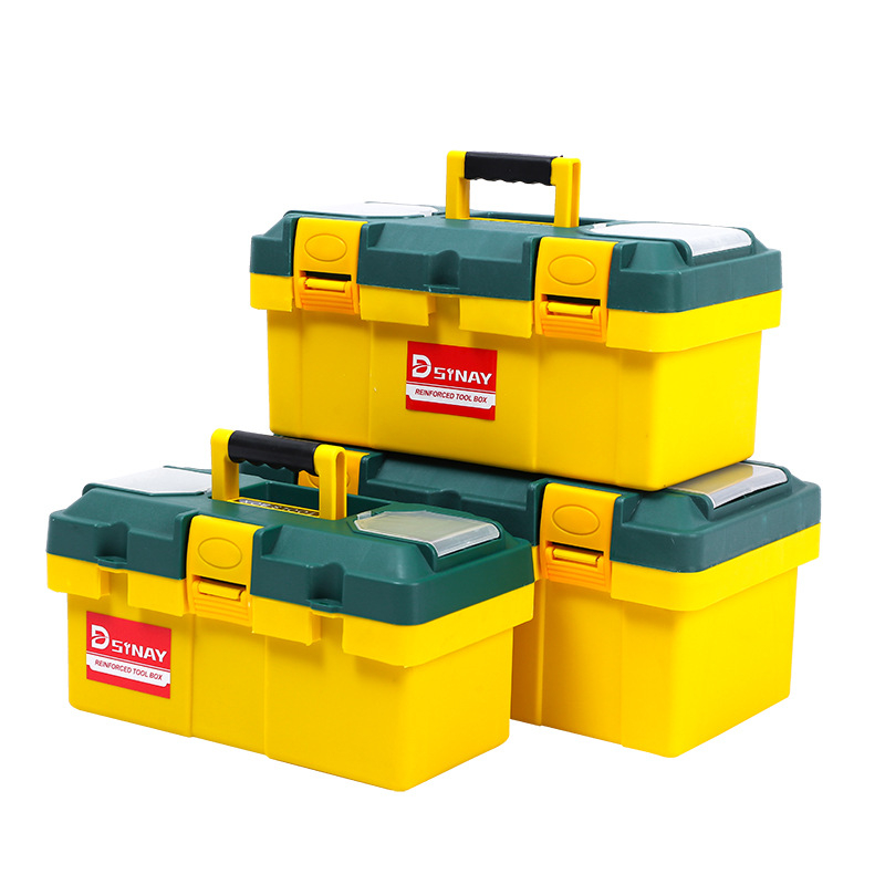 Casetă de unelte din plastic, cu două etaje, portabilă pentru casă și mașină, capacitate mare, multifuncțională