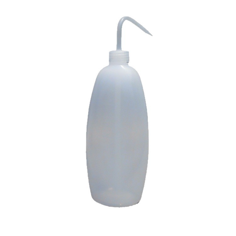 Sticlă de spălat LDPE cu gură curbată, 500 ml, sticlă de laborator sigură și economică pentru udare, curățare și pulverizare de alcool
