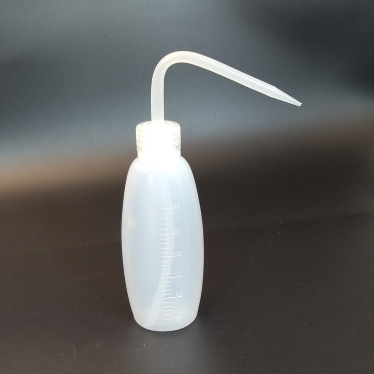 Sticlă de spălat LDPE cu gură curbată, 500 ml, sticlă de laborator sigură și economică pentru udare, curățare și pulverizare de alcool