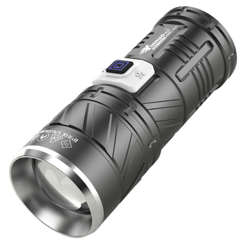 Fener LED Yinnuo pentru exterior - reîncărcabil, ultra-luminos, rază lungă peste 500 m, impermeabil, portabil, lanternă tactică de căutare
