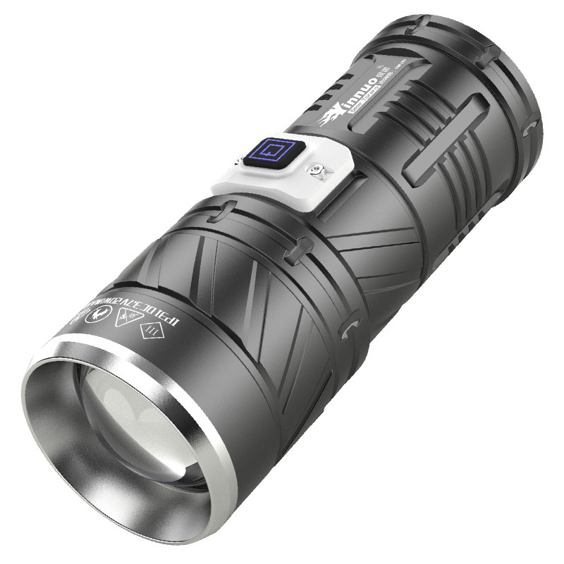 Fener LED Yinnuo pentru exterior - reîncărcabil, ultra-luminos, rază lungă peste 500 m, impermeabil, portabil, lanternă tactică de căutare