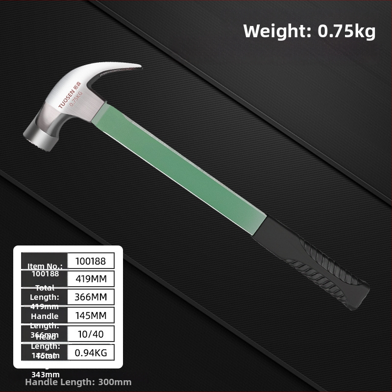 Ciocan izolant pentru electrician cu gheară, 0,5–0,75 kg, mâner din plastic, magnet puternic, multifuncțional