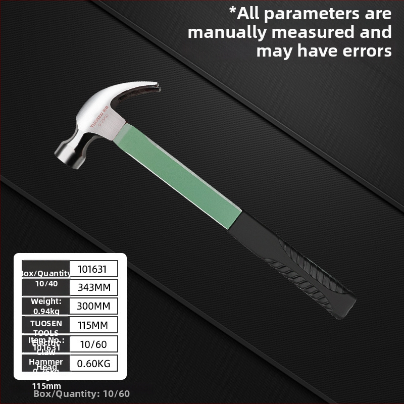 Ciocan izolant pentru electrician cu gheară, 0,5–0,75 kg, mâner din plastic, magnet puternic, multifuncțional