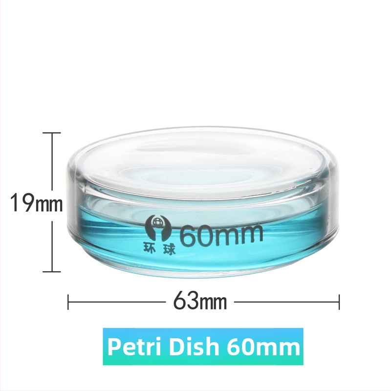 Plăci Petri din sticlă pentru cultură celulară și bacteriană, dimensiuni 60/75/90/100/120/150 mm