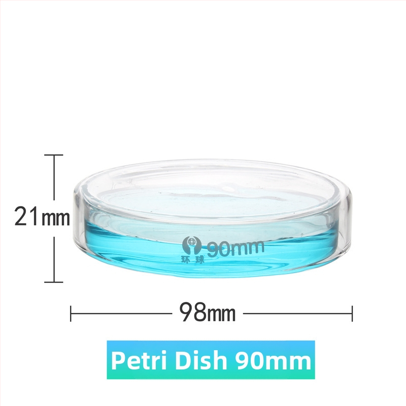 Plăci Petri din sticlă pentru cultură celulară și bacteriană, dimensiuni 60/75/90/100/120/150 mm