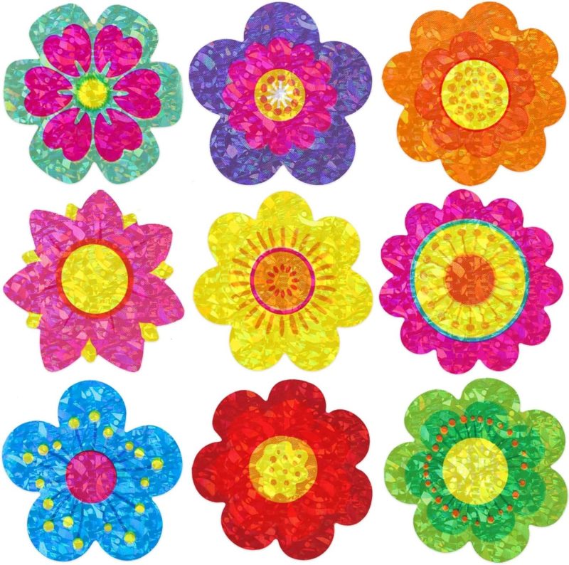 Etichete autocolante cu formă de floare, tăiate cu laser, 2,5 cm, 500 buc/rol, etichete autoadezive pentru cadouri