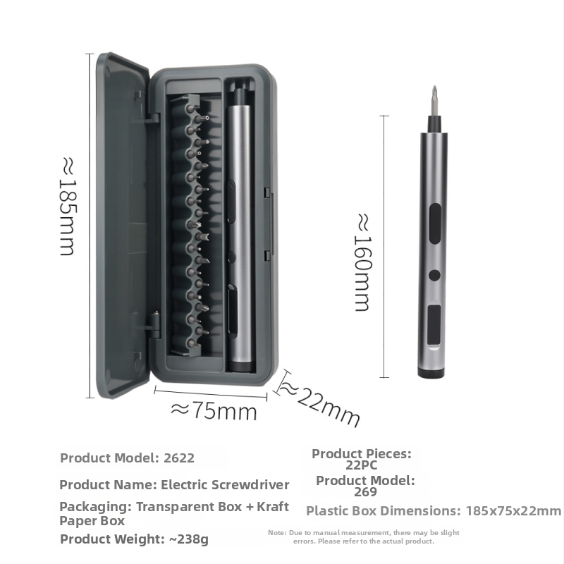 Diy șurubelniță electrică reîncărcabilă — set compact multifuncțional pentru uz casnic, cu oțel de unelte S2